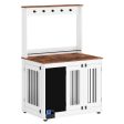 Dog Crate, Graffiti Dog Cage, Kennel With Double Doors, Crate Interior Furniture, Heavy Wooden Dog Cage, Large Dog - White on Sale