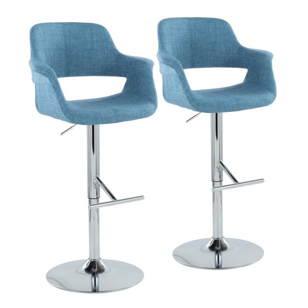 Vintage Flair - Mid Century Modern Adjustable Barstool & Straight T Footrest (Set of 2) Fashion