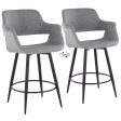 Vintage Flair - Mid Century Modern Fixed Height Counter Stool With Swivel With Round Footrest (Set of 2) For Discount