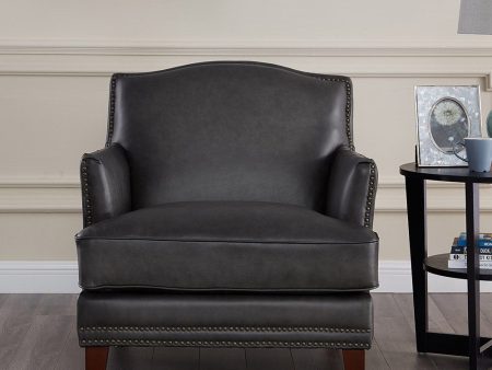 Oxford Leather Chair - Gun Ash on Sale