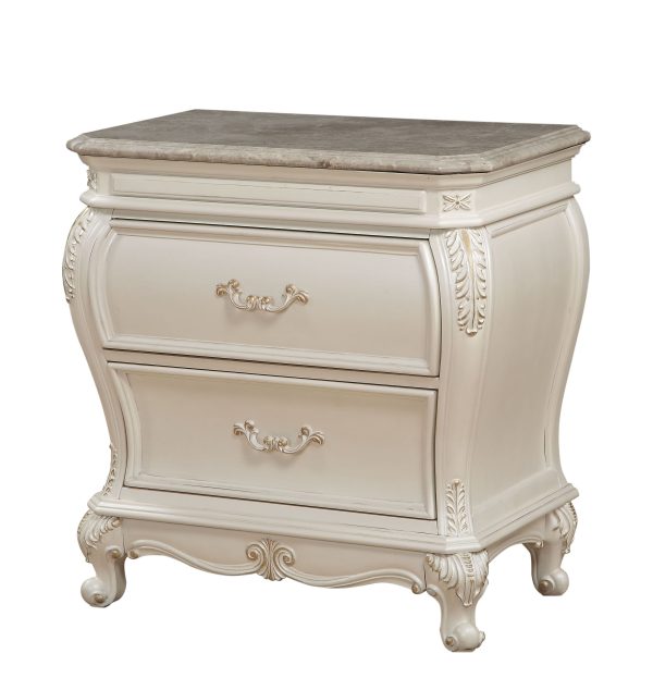 Chantelle - Nightstand With Granite Top - White Online Hot Sale