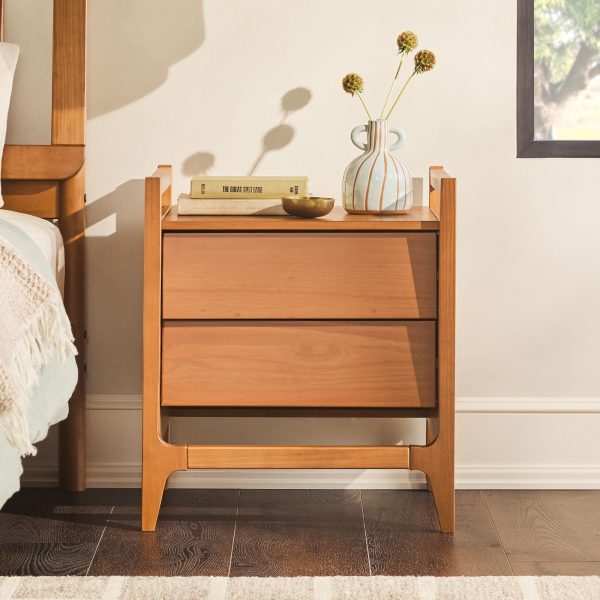 Scandi - Angle Face Solid Wood Nightstand - Caramel on Sale