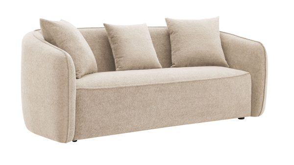 Keith - Chenille Sofa With 3 Matching Color Toss Pillows Online Sale