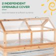 Outsunny - Raised Garden Bed With Polycarbonate Greenhouse, Wooden Garden Cold Frame Greenhouse, Flower Planter Protection, 48  x 24  x 32  - Natural Hot on Sale