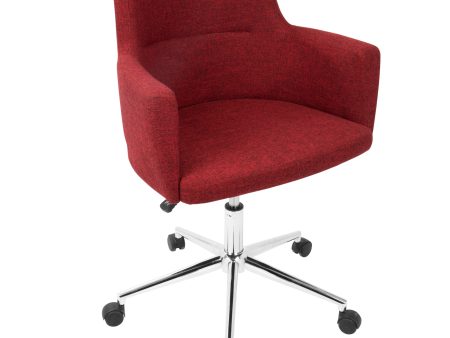 Andrew - Contemporary Adjustable Office Chair - Red Fashion