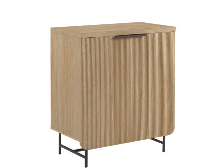 Modern Scandi Fluted Door Storage Console - Coastal Oak on Sale