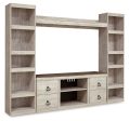 Willowton - Whitewash - 4-Piece Entertainment Center Online now