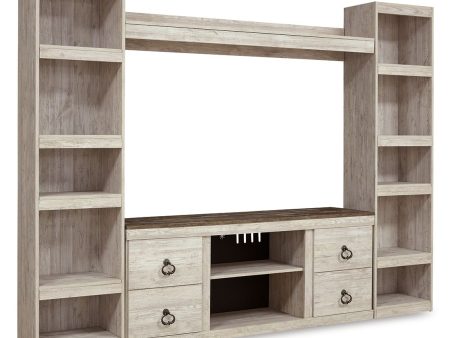 Willowton - Whitewash - 4-Piece Entertainment Center Online now