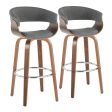 Vintage Mod - Mid Century Modern Fixed Height Barstool With Swivel With Round Footrest (Set of 2) Online now