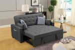 William - Modern Fabric Sleeper Sofa With 2 USB Charging Ports And 4 Accent Pillows - Gray Online now