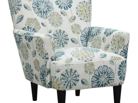 Flora - Floral Accent Chair - Blue Hot on Sale