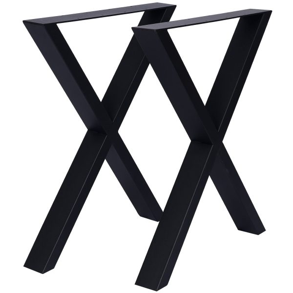 X Table Legs 28X 24 , Wide Metal Table Legs, Heavy Duty Steel Desk Legs Table Leg Dining Table Legs Coffee Desk Leg (Set of 2) - Black Online Hot Sale