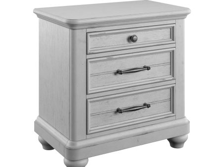 Mariano - 3 Drawer Nightstand With USB - Gray Online Hot Sale