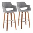 Vintage Flair - Mid Century Modern Fixed Height Barstool With Swivel & Round Footrest (Set of 2) For Cheap