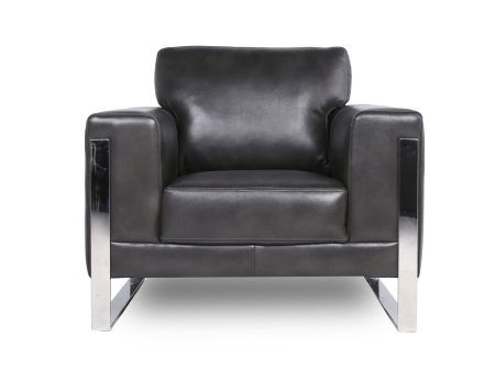 Modern Leather Metal Leg Chair Online Sale