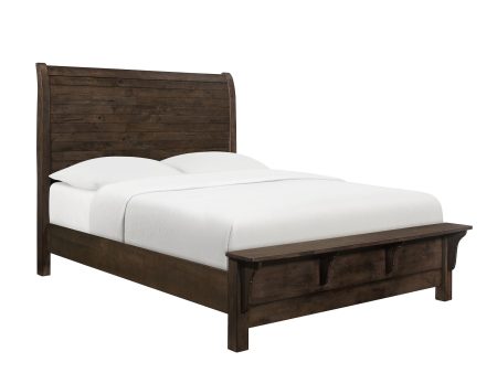 Verna - Queen Sleigh Bed - Brown For Sale