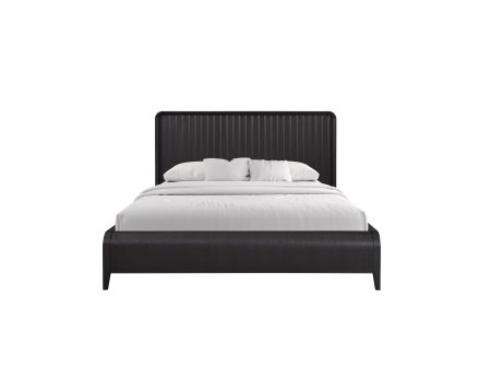 Queen Waterfall - Panel Bed - Black on Sale