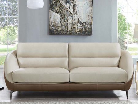 Makena - Leather Sofa - Beige Online Hot Sale