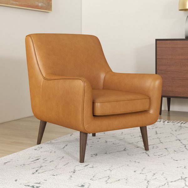 Alex - Leather Lounge Chair - Tan Discount