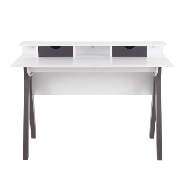 Wishbone - Contemporary Desk - Gray   White Sale