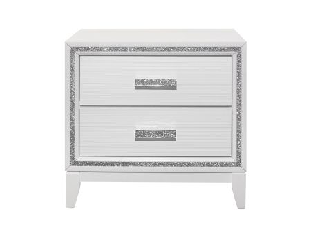 Almera - Glitter Nightstand - White Online Hot Sale