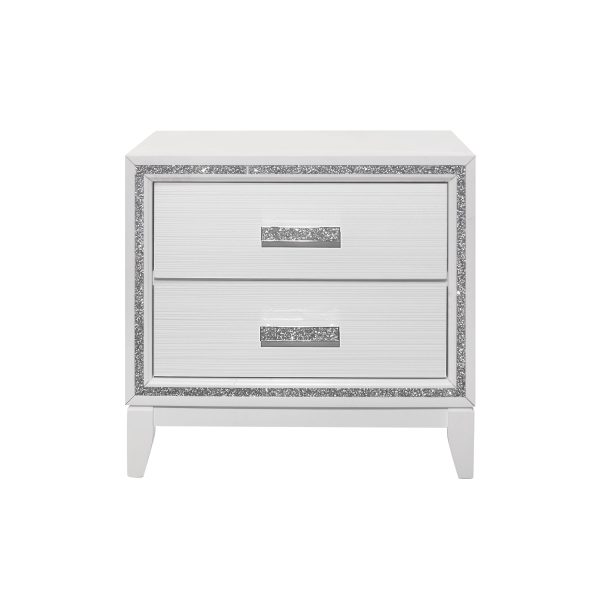 Almera - Glitter Nightstand - White Online Hot Sale