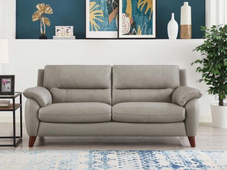 Lara - Leather Sofa - Stone Gray Sale