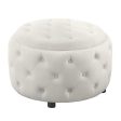 Angelina - Round Upholstered Storage Ottoman on Sale