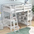 Twin Loft Bed With Desk, Ladder, Shelves Online Hot Sale