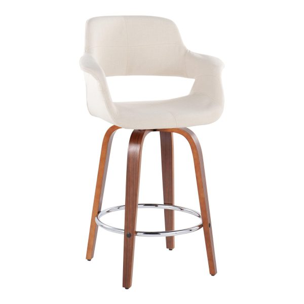 Vintage Flair - Mid-Century Modern Fixed Height Counter Stool With Swivel With Round Footrest (Set of 2) Online now