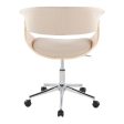 Vintage Mod - Mid-Century Modern Office Chair - Chrome   Natural   Cream Online now