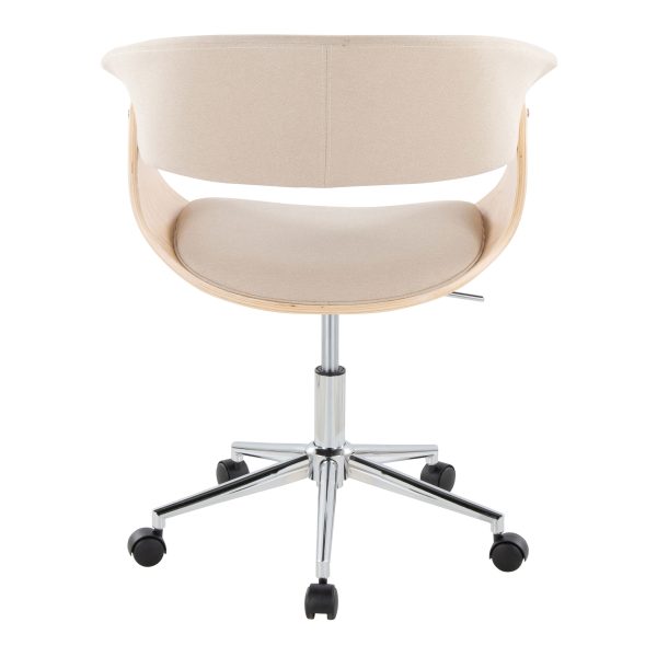 Vintage Mod - Mid-Century Modern Office Chair - Chrome   Natural   Cream Online now