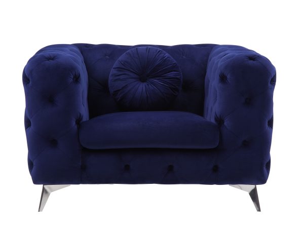 Atronia - Velvet Chair - Blue Cheap