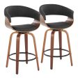 Vintage Mod - Mid Century Modern Fixed Height Counter Stool & Swivel With Round Footrest (Set of 2) For Cheap