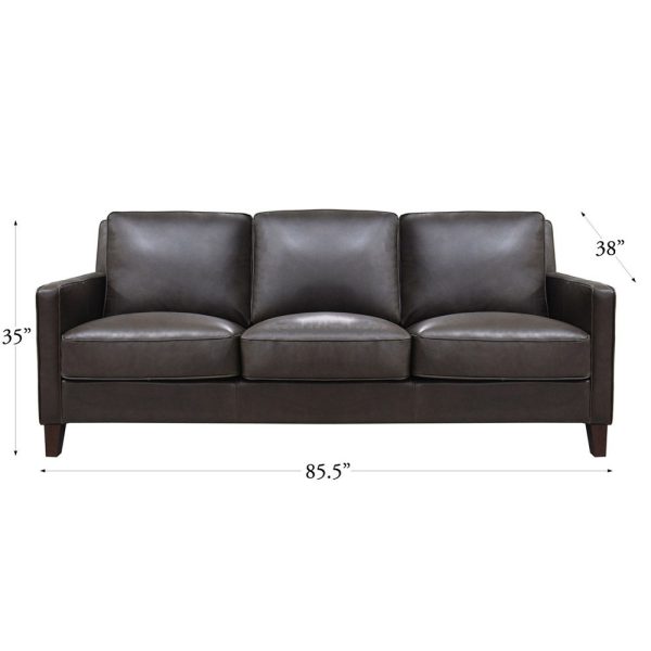 Ashby - Waxy Pull Up Leather Sofa - Dark Granite For Cheap