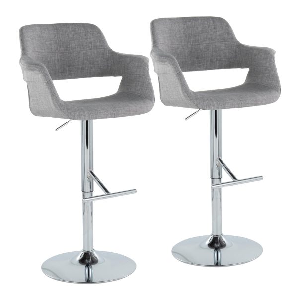 Vintage Flair - Mid Century Modern Adjustable Barstool & Straight T Footrest (Set of 2) Fashion