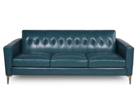 Mid-Century Tufted Leather Sofa on Sale