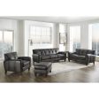 Weldon - Leather Loveseat - Gun Ash on Sale