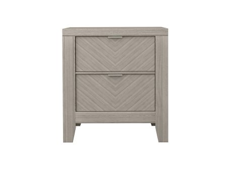 2 Drawer Nightstand - Light Gray Cheap