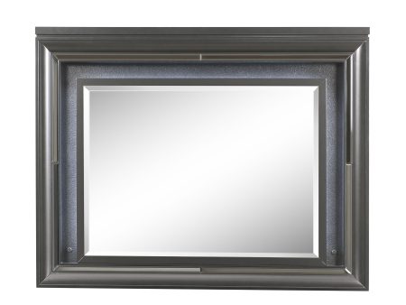 Sawyer - Metallic Mirror With LED - Gray Online now