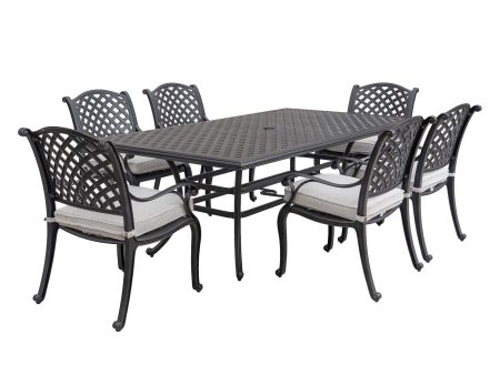 Stylish Outdoor 7 Piece Aluminum Dining Set With Cushion Fashion