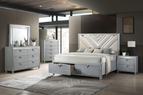 Veronica - Wood LED Storage Bed Fashion