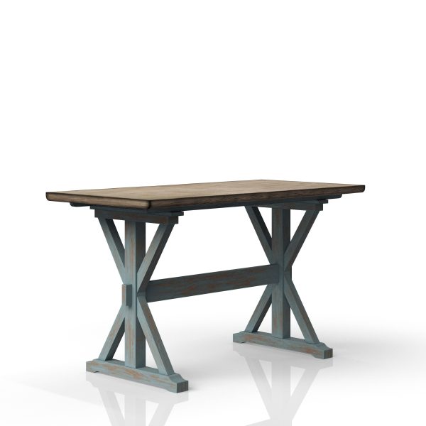 X Based Counter Height Casual Dining Table - Aqua Blue Online