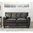 Weldon - Leather Loveseat - Gun Ash on Sale