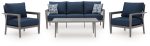 Gali - Gray   Blue - Sofa   Chairs   Table Set (Set of 4) on Sale