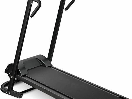 Folding Manual Walking Treadmill, Non-Electric Treadmill With Armrests And Lcd Display, Suitable For Aerobic Sport Fitness Equipment In Home Gym, Office, Apartment - Black Online Sale