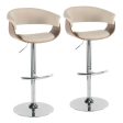 Vintage Mod - Mid Century Modern Adjustable Height Barstool With Swivel With Rounded T Footrest (Set of 2) Supply