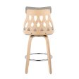 York - Mid-Century Modern Counter Stool - Natural   Light Gray Online