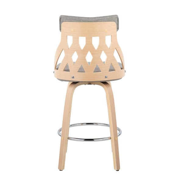 York - Mid-Century Modern Counter Stool - Natural   Light Gray Online