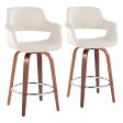 Vintage Flair - Mid-Century Modern Fixed Height Counter Stool With Swivel With Round Footrest (Set of 2) Online now